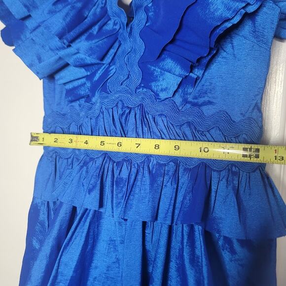 NEW Flamenco Tango BLUE Multi Tiered Dress youth large DANCE Fiesta Formal - Picture 6 of 9